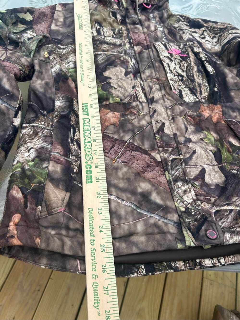 Mossy Oak Break Up Country Camo Fleece Hooded Jacket Womens M Pink Accent - Picture 13 of 15